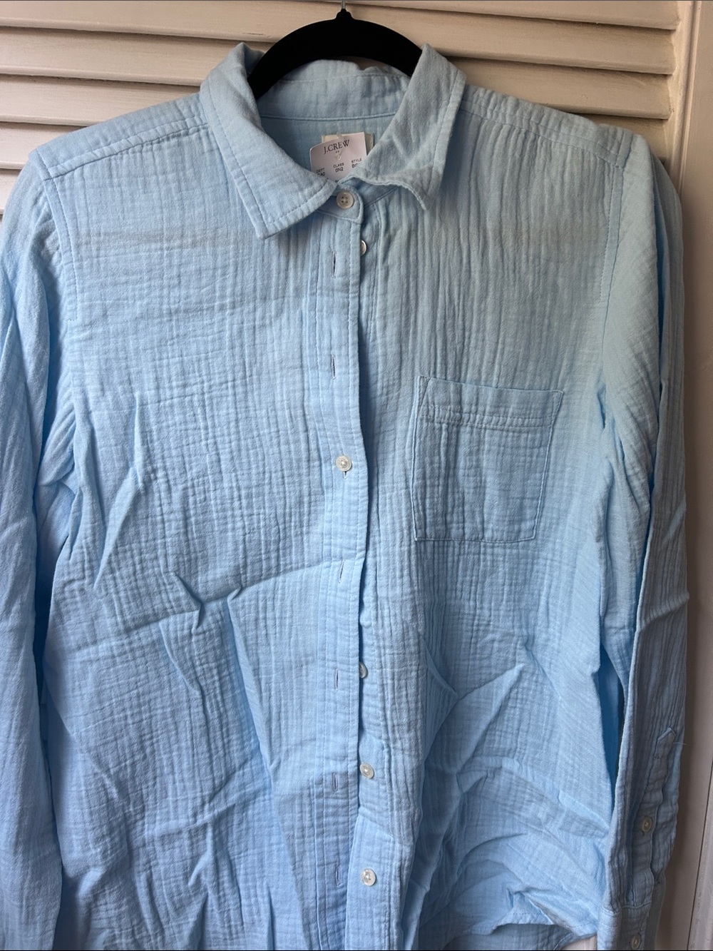 J Crew ladies shirt top blouse size S NWT blue button up